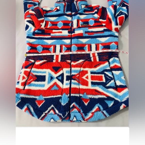 Columbia Women's Sz XL‎ West Bend Full Zip Fleece Jacket In Red Lily Print - Picture 6 of 11